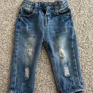 Boyfriend style toddler distressed jeans